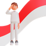 saluting indonesia flag 3d images