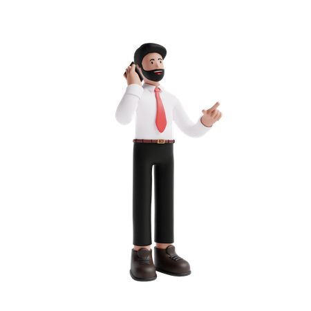 Man talking on phone 3D Illustration