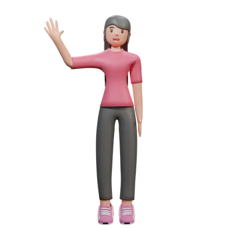 Man waiving his hand 3D Illustration