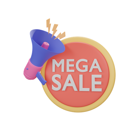 Mega Sale 3D Illustration