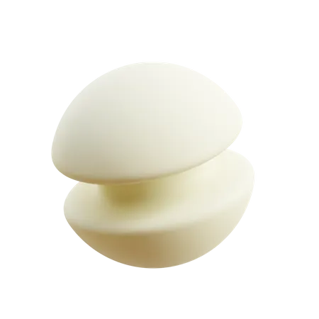 Middle cut sphere 3D Icon