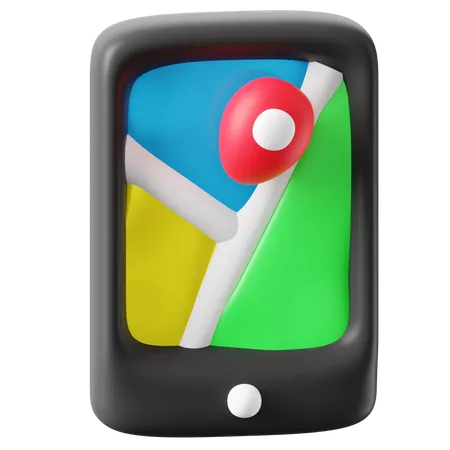 Mobile Map 3D Icon