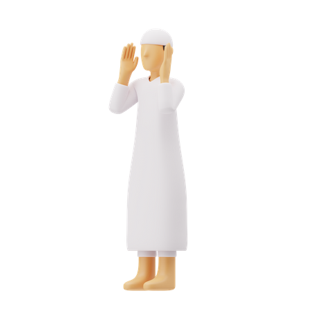 Muslim men praying 3D Illustration