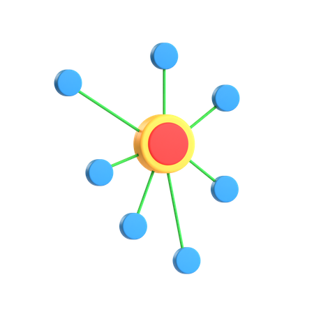 Network Chart 3D Illustration