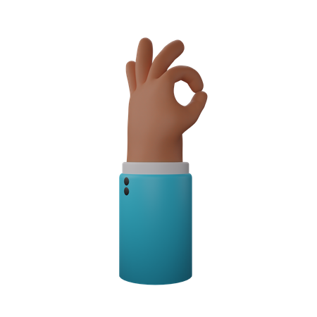 Okay hand gesture 3D Illustration