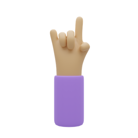 One Finger Hand Gesture 3D Illustration