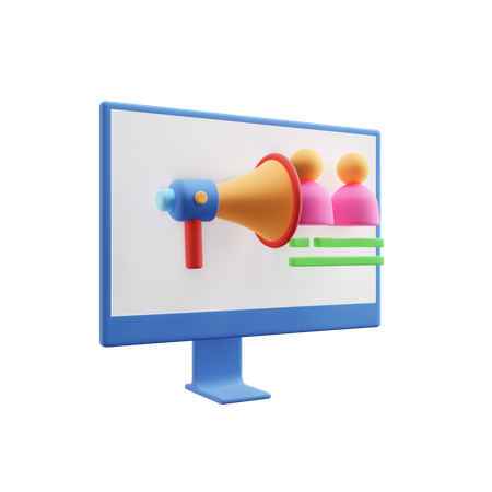 Online Marketing 3D Illustration