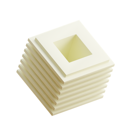 Open Cuboids Stack 3D Illustration