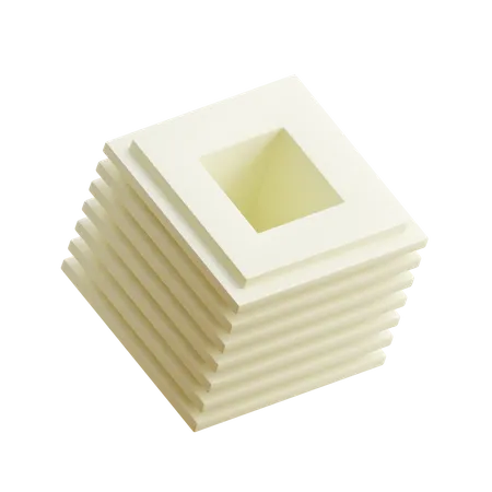 Open Cuboids Stack 3D Icon