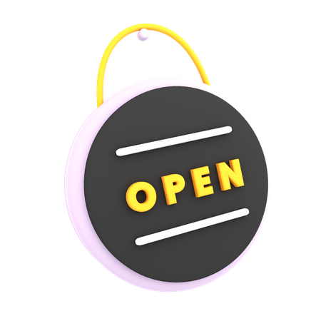 Open Sign 3D Icon