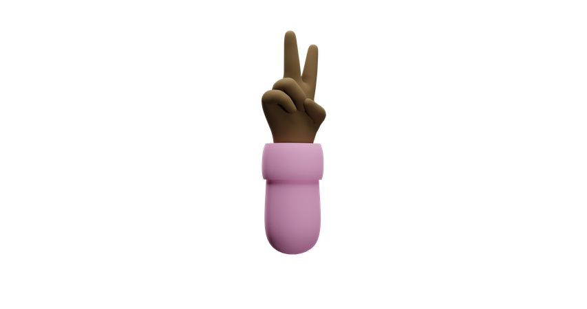 Peace hand gesture 3D Illustration