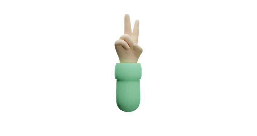 Peace hand gesture 3D Illustration