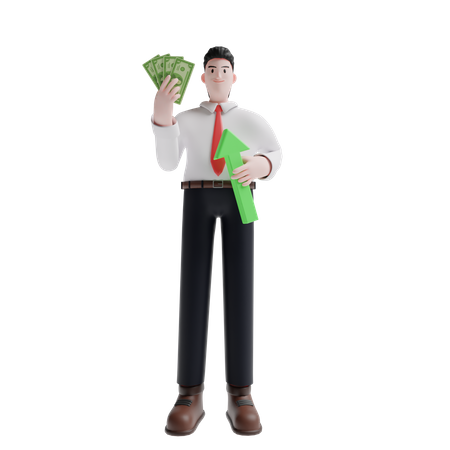 Free Person holding currency 3D Illustration download in PNG, OBJ or Blend  format