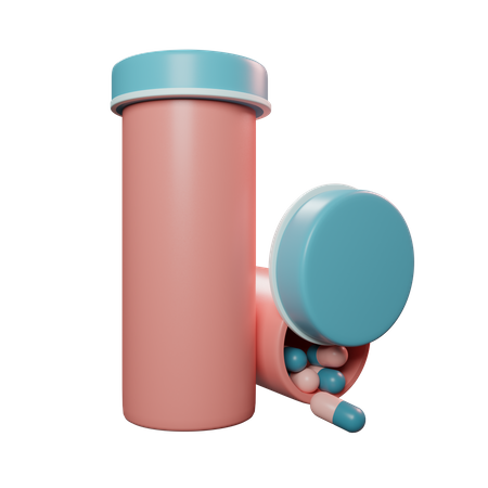 Pills Bottle 3D Illustration