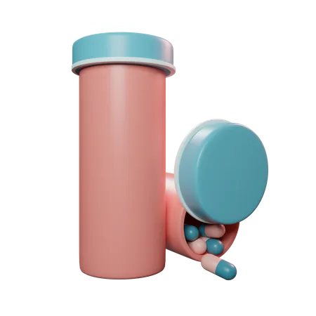 Pills Bottle 3D Illustration