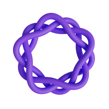 Poly-twist knots 3D Illustration