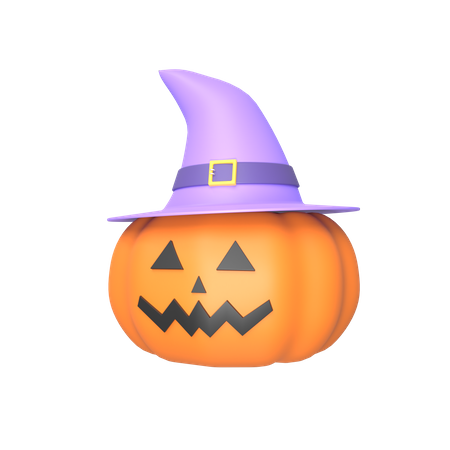 Pumpkin with hat 3D Illustration