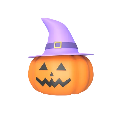 Pumpkin with hat 3D Illustration