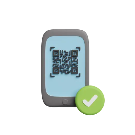 QR Code 3D Illustration