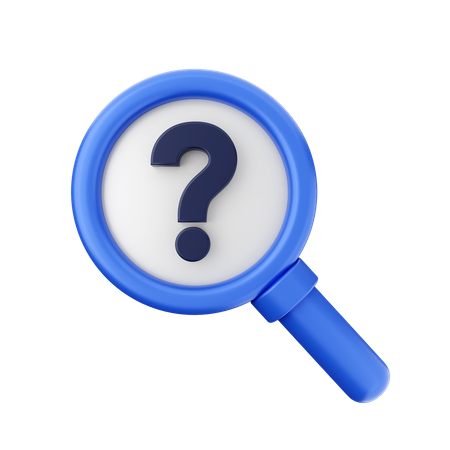 Question Mark Magnifying Glass 3D Icon
