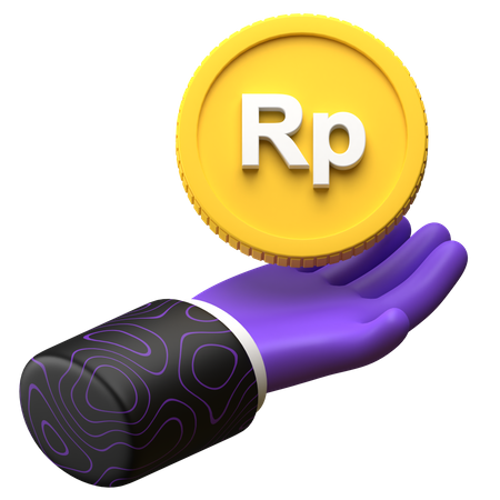 Receive Rupiah money 3D Illustration