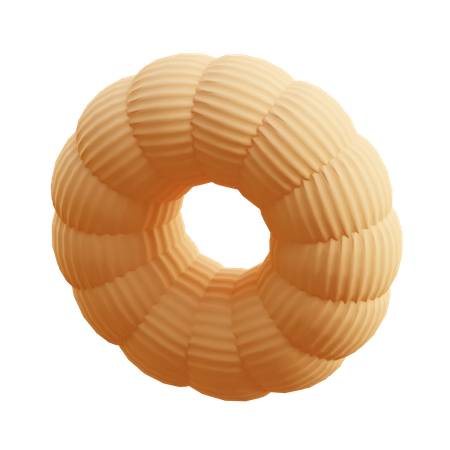 Ribbed Donuts 3D Illustration