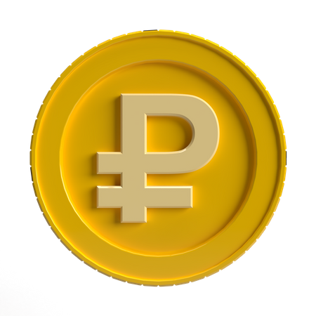 Rubel Coin 3D Icon