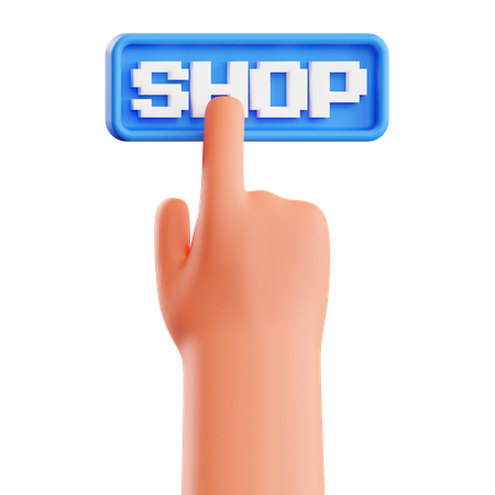 Shop Button 3D Illustration
