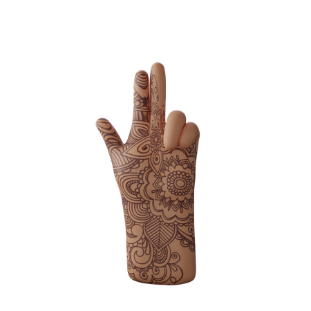 Sign of gun with hand 3D Illustration