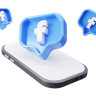 social media facebook marketing 3d images