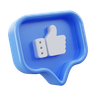 social media like emoji 3d logo