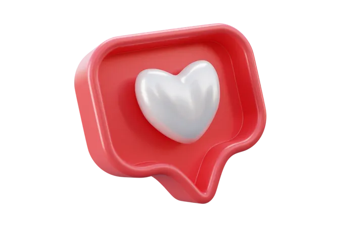 Social media love or heart emoji 3D Icon