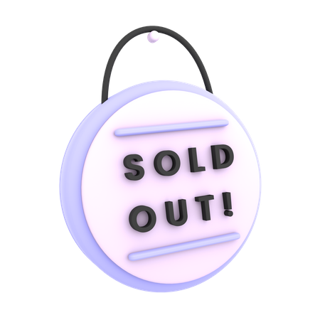 Sold Out Sign 3D Icon