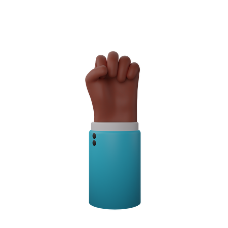 Solidarity Fist Hand Sign 3D Illustration