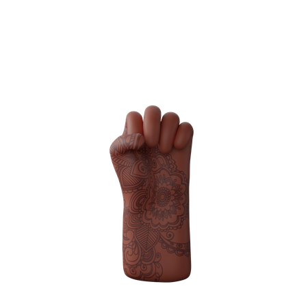 Solidarity Fist Sign 3D Illustration