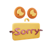 sorry 3d illustration