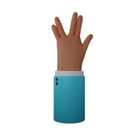 Spoke hand sign 3D Illustration