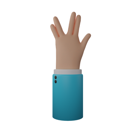 Spoke Hand Sign 3D Illustration