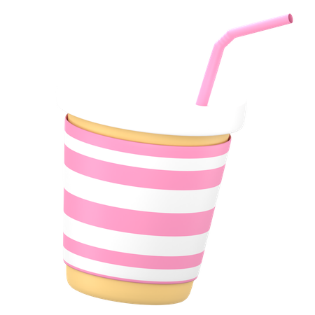 Strawberry Milkshake 3D Icon