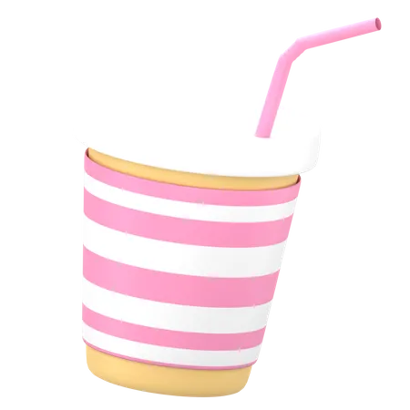 Strawberry Milkshake 3D Icon