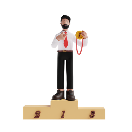 Successful businessman 3D Illustration