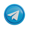 3d telegram application logo
