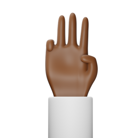 Three Finger 3D Icon