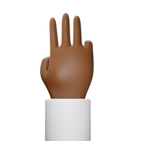 Three Finger Hand Gesture 3D Icon