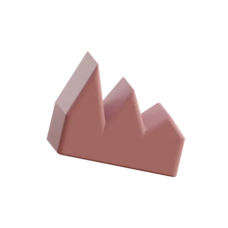 Three Point Graph 3D Illustration