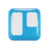 trello application logo 3d logo