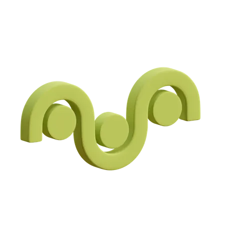 Tri twirl and cylinder 3D Illustration