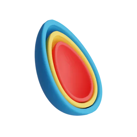 Triple Half Egg Shape 3D Illustration