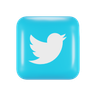 3d twitter logo symbol