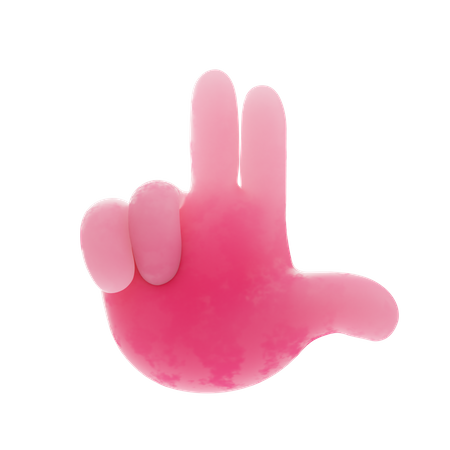 Two finger Gesture 3D Illustration